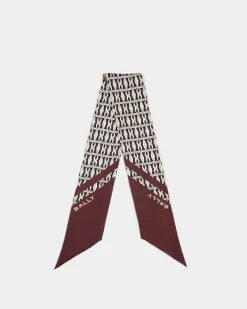 Neck Bow With Emblem Print In Andorra Silk