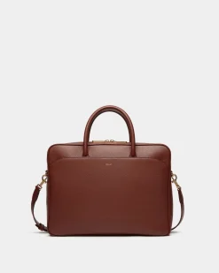 Oeden Briefcase in Brown Leather