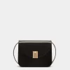 Ollam Crossbody Bag in Black Brushed Leather