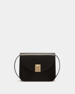 Ollam Crossbody Bag in Black Brushed Leather