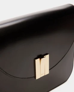 Ollam Crossbody Bag in Black Brushed Leather