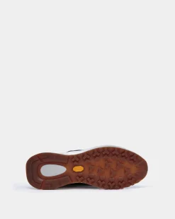 Outline Sneaker In Blue Grained Leather