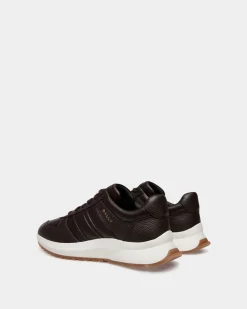 Outline Sneaker In Ebano Grained Leather