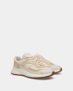 Outline Sneaker in Ivory and Champagne Leather