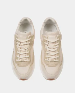 Outline Sneaker in Ivory and Champagne Leather