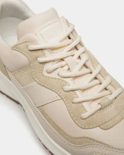 Outline Sneaker in Ivory and Champagne Leather