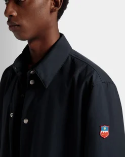 Padded Overshirt In Navy Blue Nylon