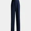 Pants in Navy Blue Linen