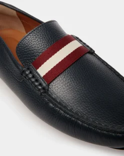 Pilot Driver in Blue Grained Leather