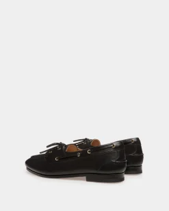 Plume Moccasin in Black Leather