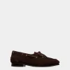 Plume Moccasin in Dark Brown Suede