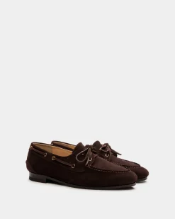 Plume Moccasin in Dark Brown Suede
