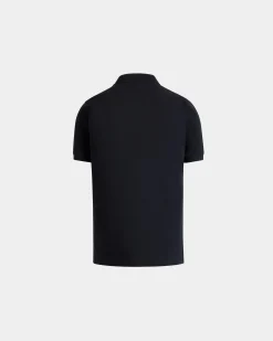 Polo Shirt in Navy Blue Cotton