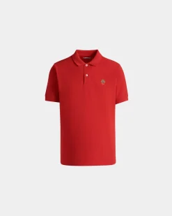 Polo Shirt in Red Cotton