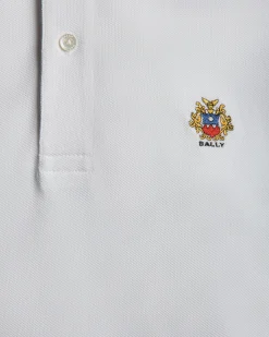 Polo Shirt in White Cotton