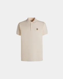 Polo With a Bally Crest Logo In White Cotton