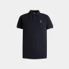 Polo With Forest Mask In Navy Blue Cotton