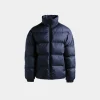 Puffer Jacket in Navy Blue Nylon
