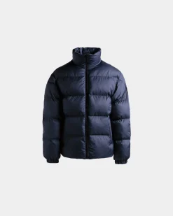 Puffer Jacket in Navy Blue Nylon