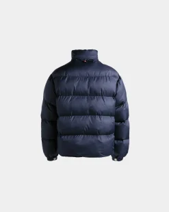 Puffer Jacket in Navy Blue Nylon