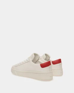 Raise Sneaker In White And Red Leather