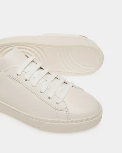 Raise Sneaker In White And Red Leather