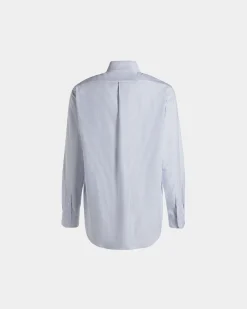 Regular Long Sleeve Shirt In Light Blue Cotton