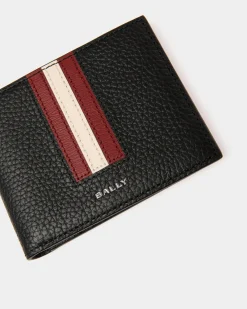 Ribbon Bifold Wallet in Black Leather