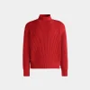 Roll Neck in Candy Red Cotton