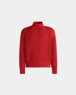 Roll Neck in Candy Red Cotton