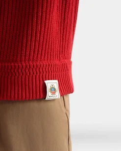 Roll Neck in Candy Red Cotton