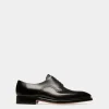 Scamardo Men's Leather Derby Lace-Up Shoe In Black