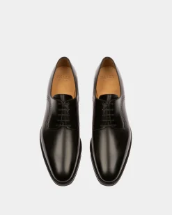 Scamardo Men's Leather Derby Lace-Up Shoe In Black