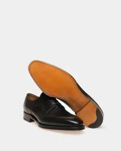 Scamardo Men's Leather Derby Lace-Up Shoe In Black