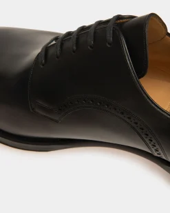 Scamardo Men's Leather Derby Lace-Up Shoe In Black