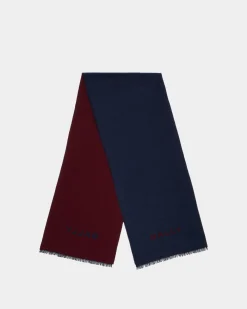 Scarf In Blue And Red Wool