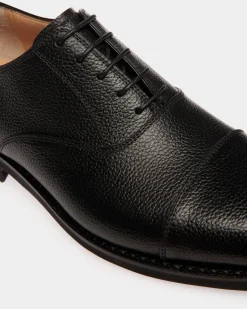 Schoenen Oxford In Black Grained Leather