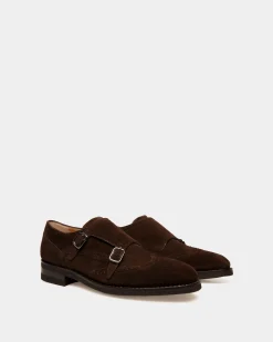 Scribe Un Monk-Strap in Ebano Suede