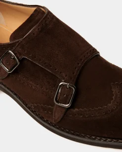 Scribe Un Monk-Strap in Ebano Suede