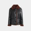 Shearling Lined Jacket In Black Leather