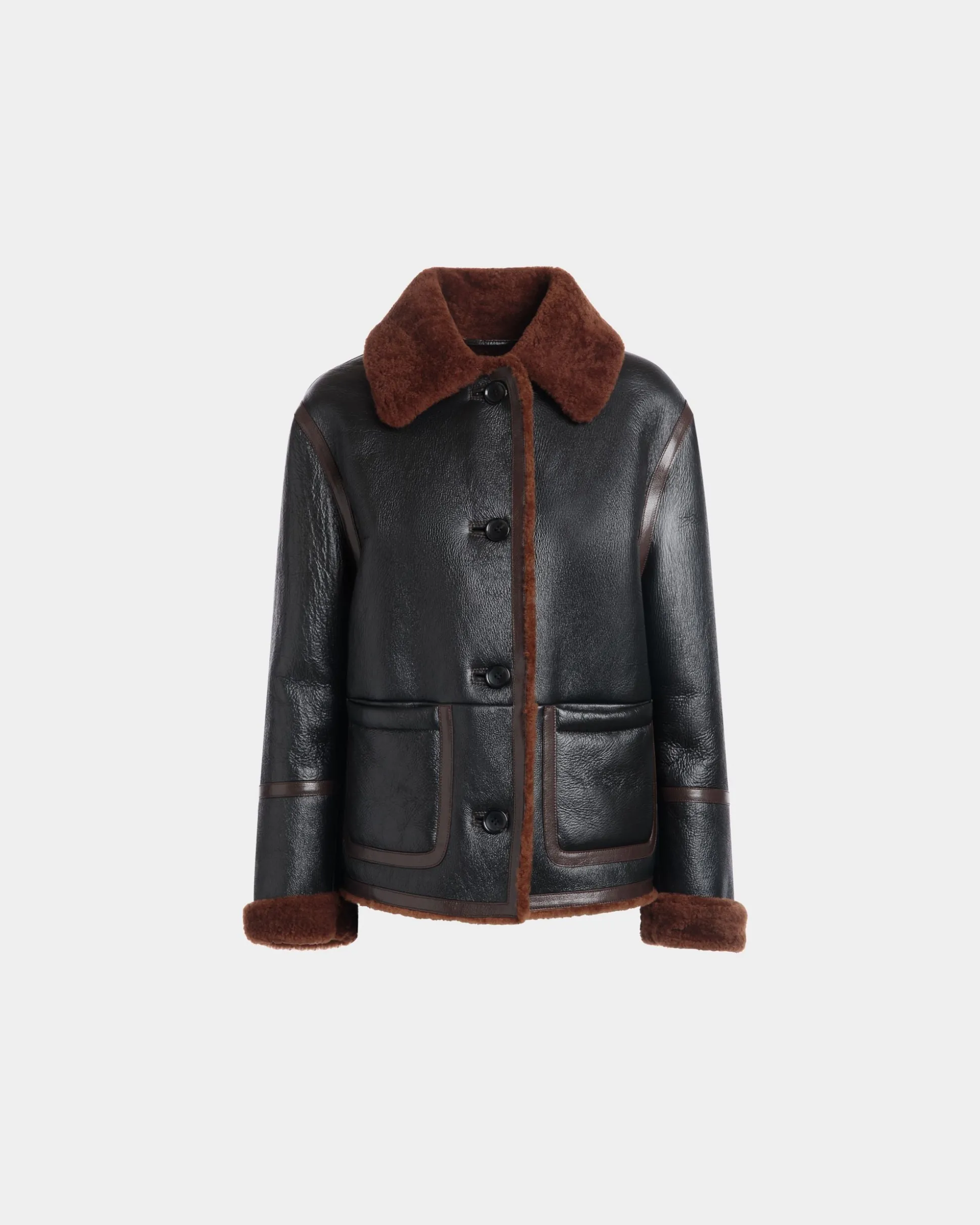 Shearling Lined Jacket In Black Leather