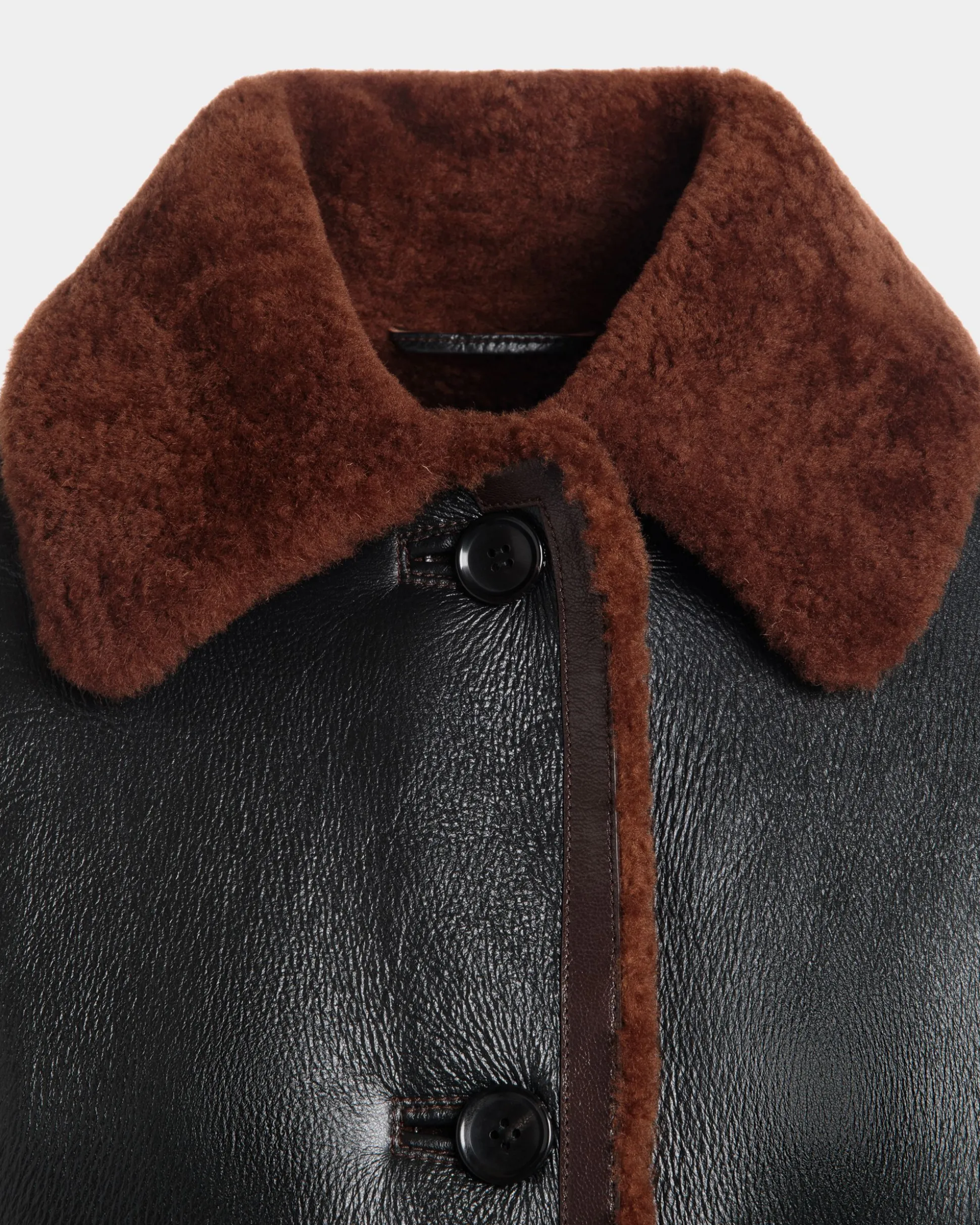 Shearling Lined Jacket In Black Leather