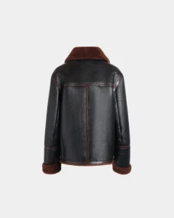 Shearling Lined Jacket In Black Leather