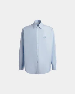 Shirt in Light Blue Cotton