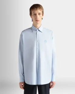 Shirt in Light Blue Cotton