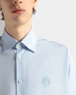 Shirt in Light Blue Cotton