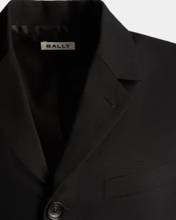Single-breasted Jacket in Black Wool
