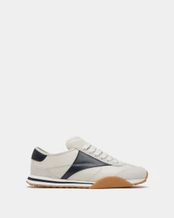 Sussex Sneaker In White And Navy Blue Leather