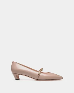 Sylt Mary-Jane Pump In Light Beige Brushed Leather