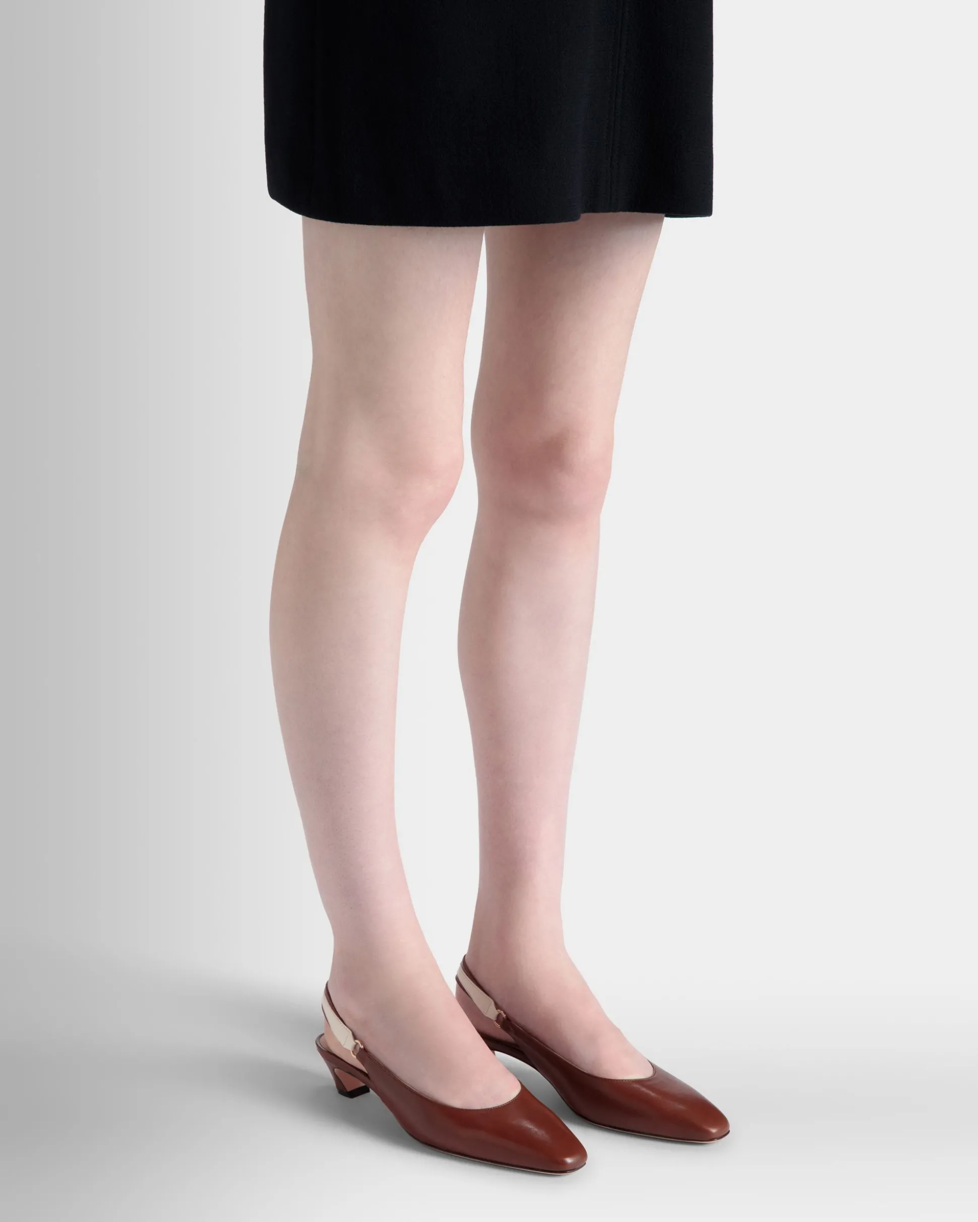 Sylt Slingback Pump In Brown Nappa Leather